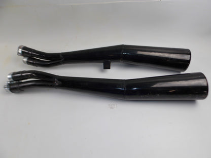 BUSSO 4 IN 2 EXHAUST PIPES MUFFLER BLACK SUZUKI GSX 1100 INLET D=41mm - MotoRaider
