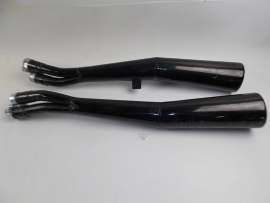 BUSSO 4 IN 2 EXHAUST PIPES MUFFLER BLACK SUZUKI GSX 1100 INLET D=41mm - MotoRaider