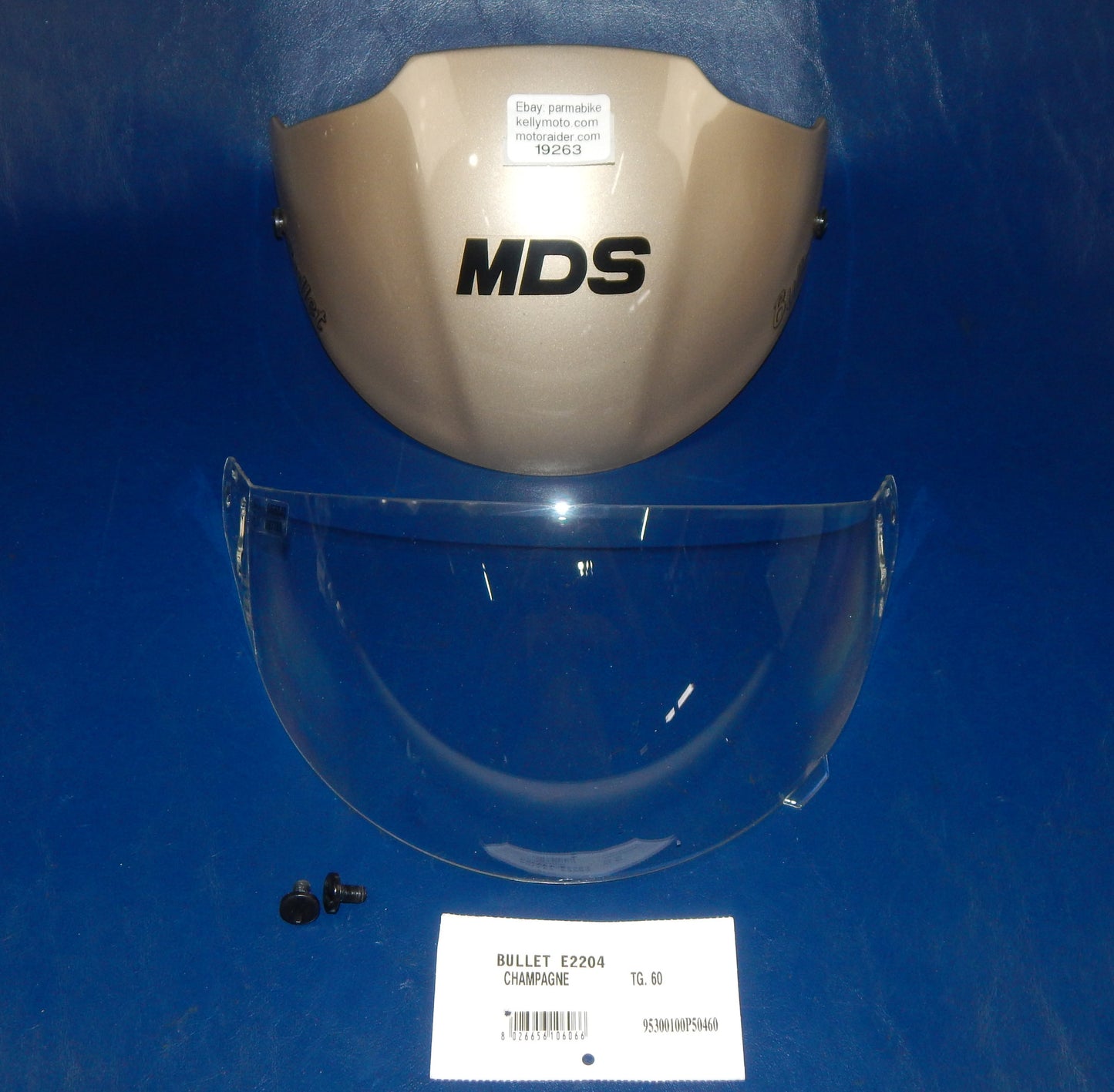 MOTORCYCLE HELMET SHIELD CLEAR V-RIDE/1 SUN VISOR CHAMPAGNE MDS AGV BULLET E2204 - MotoRaider