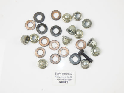 1986 SUZUKI GSXR 750 MOTOR ENGINE HEAD BOLT NUTS+COPPER WASHERS VINTAGE - MotoRaider