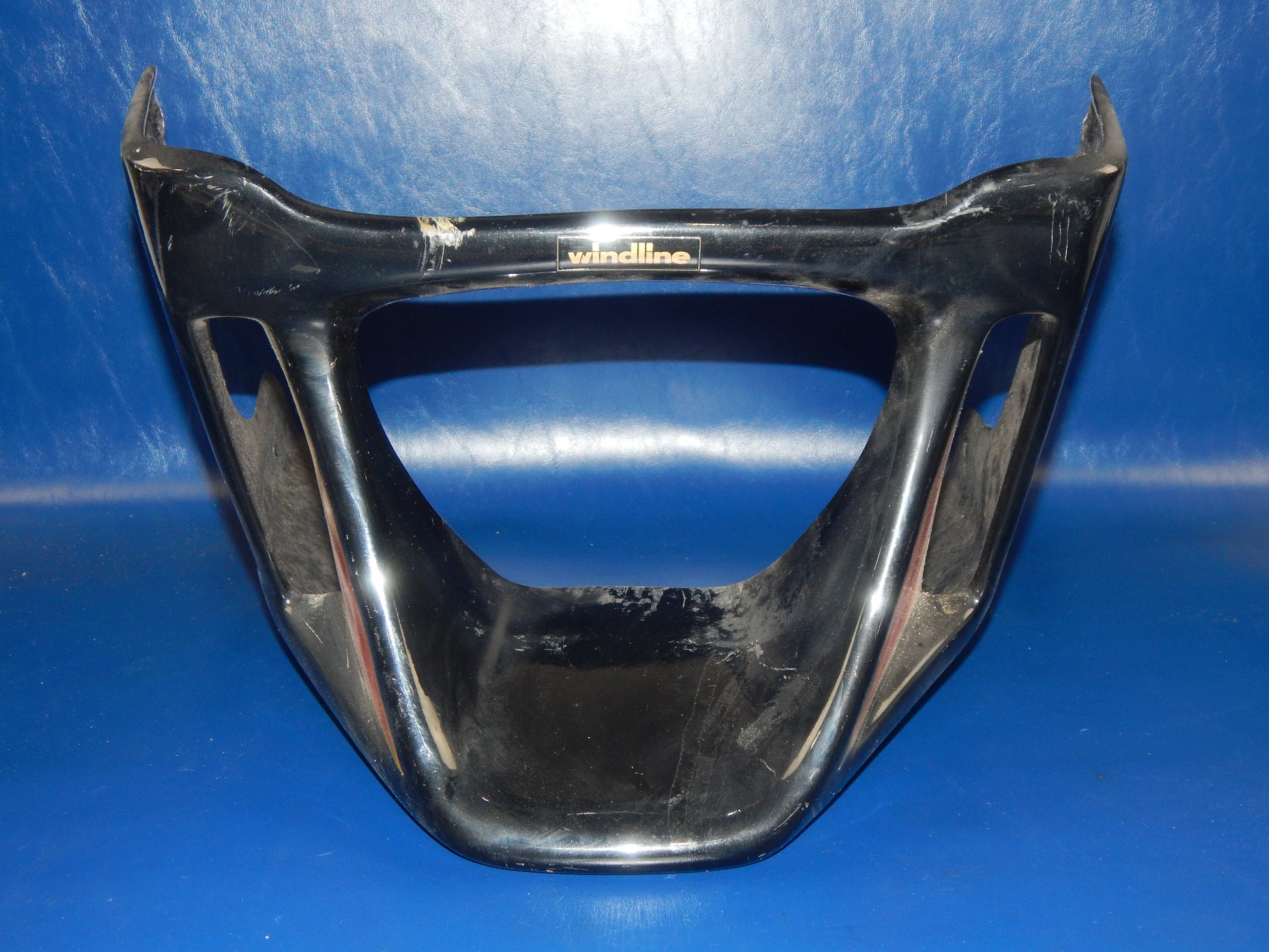1980's SUZUKI GS GSX WINDLINE FIBERGLASS LOWER FAIRING ENGINE SPOILER CHIN BLACK - MotoRaider