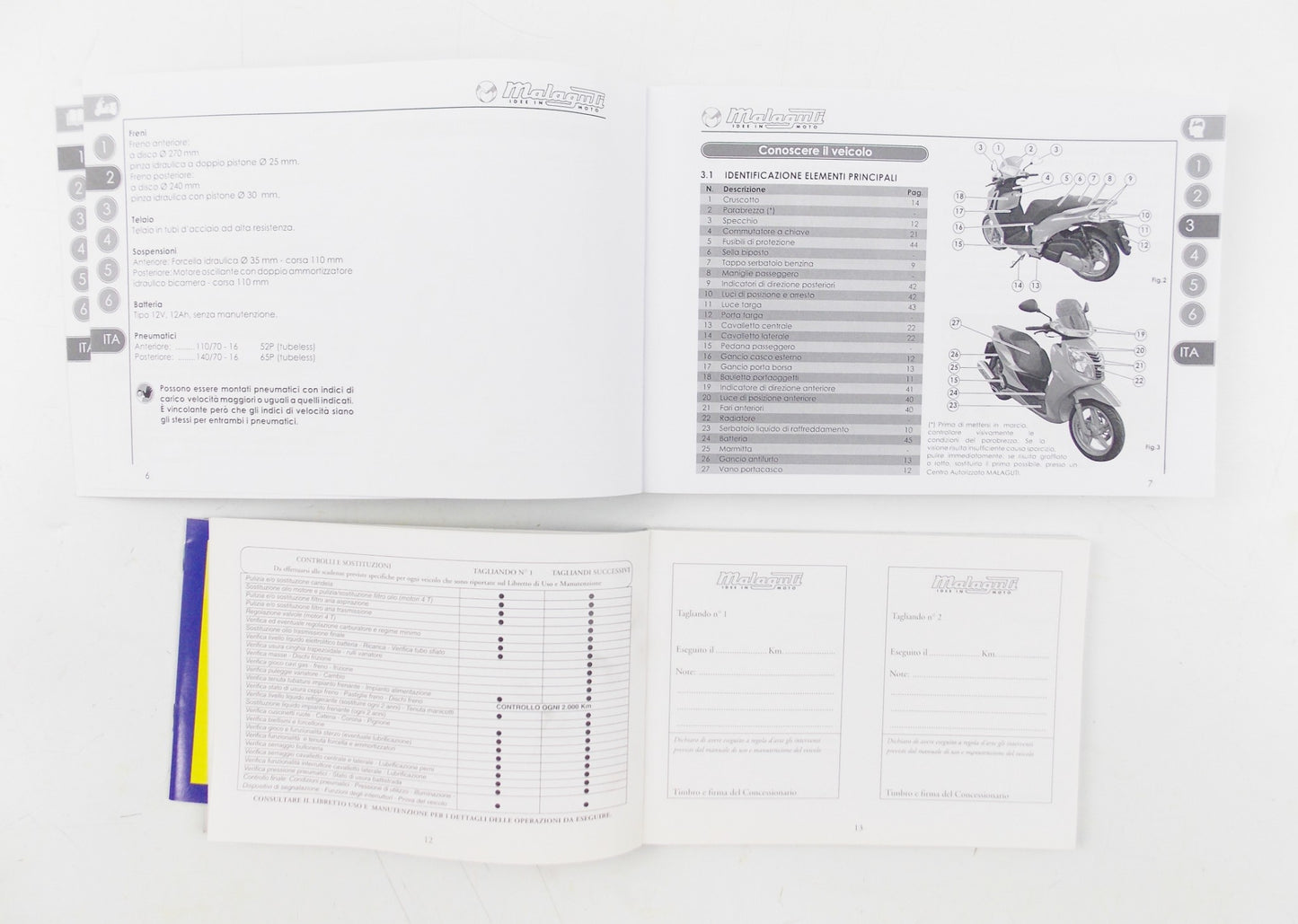 OEM MALAGUTI SCOOTER PASSWORD 250 IE USER OWNER MANUAL + WARRANTY BOOK - MotoRaider