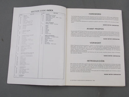 SUZUKI 1993 WARRANTY FLAT RATE MANUAL BOOK ENGLISH FRENCH GERMAN 99550-01930-015 - MotoRaider