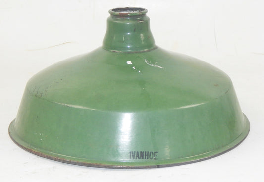 VINTAGE METAL SHOP LIGHT SHADES GREEN PORCELAIN ENAMEL D=14" GARAGE INDUSTRIAL F - MotoRaider