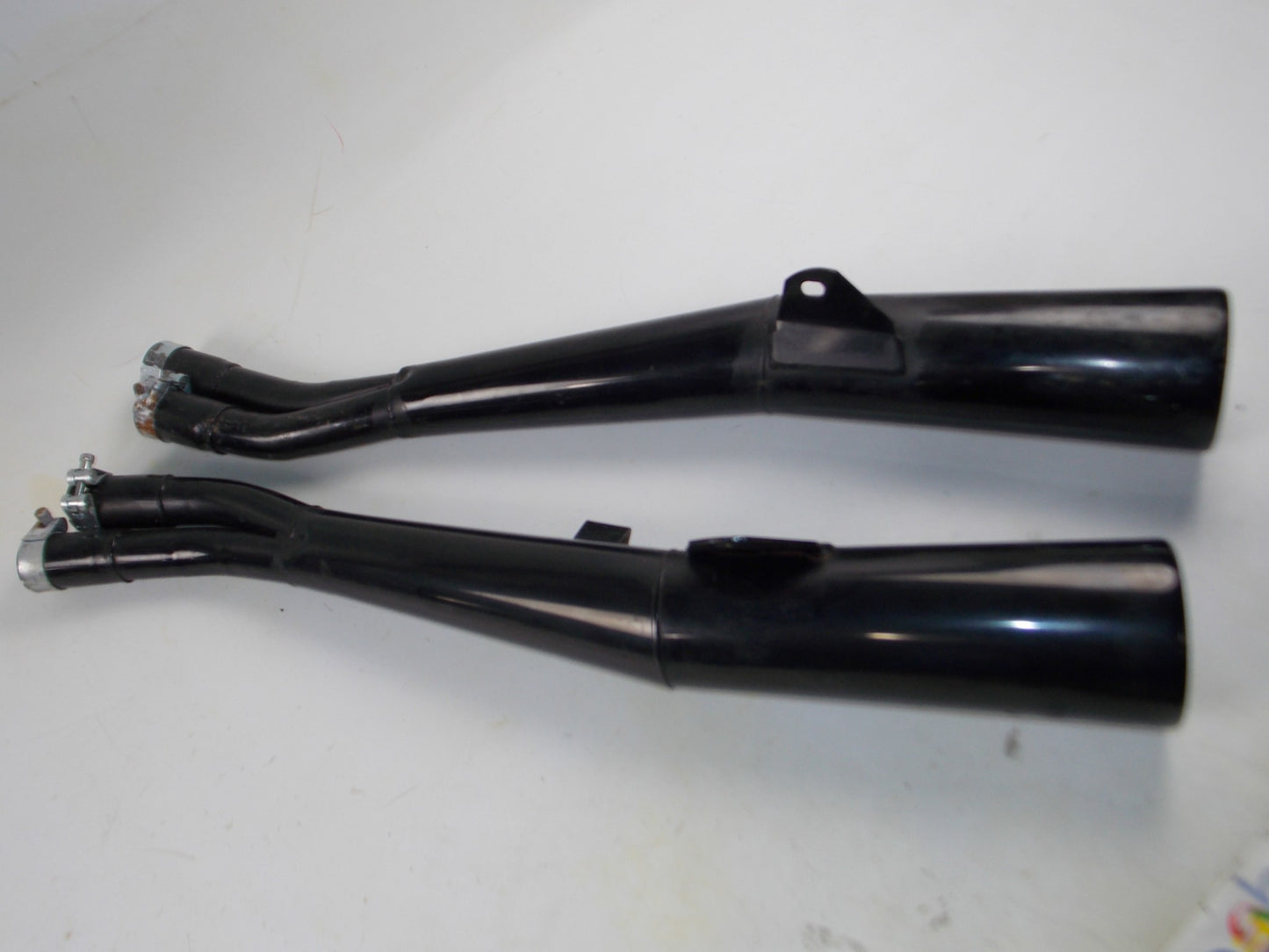 BUSSO 4 IN 2 EXHAUST PIPES MUFFLER BLACK SUZUKI GSX 1100 INLET D=41mm - MotoRaider