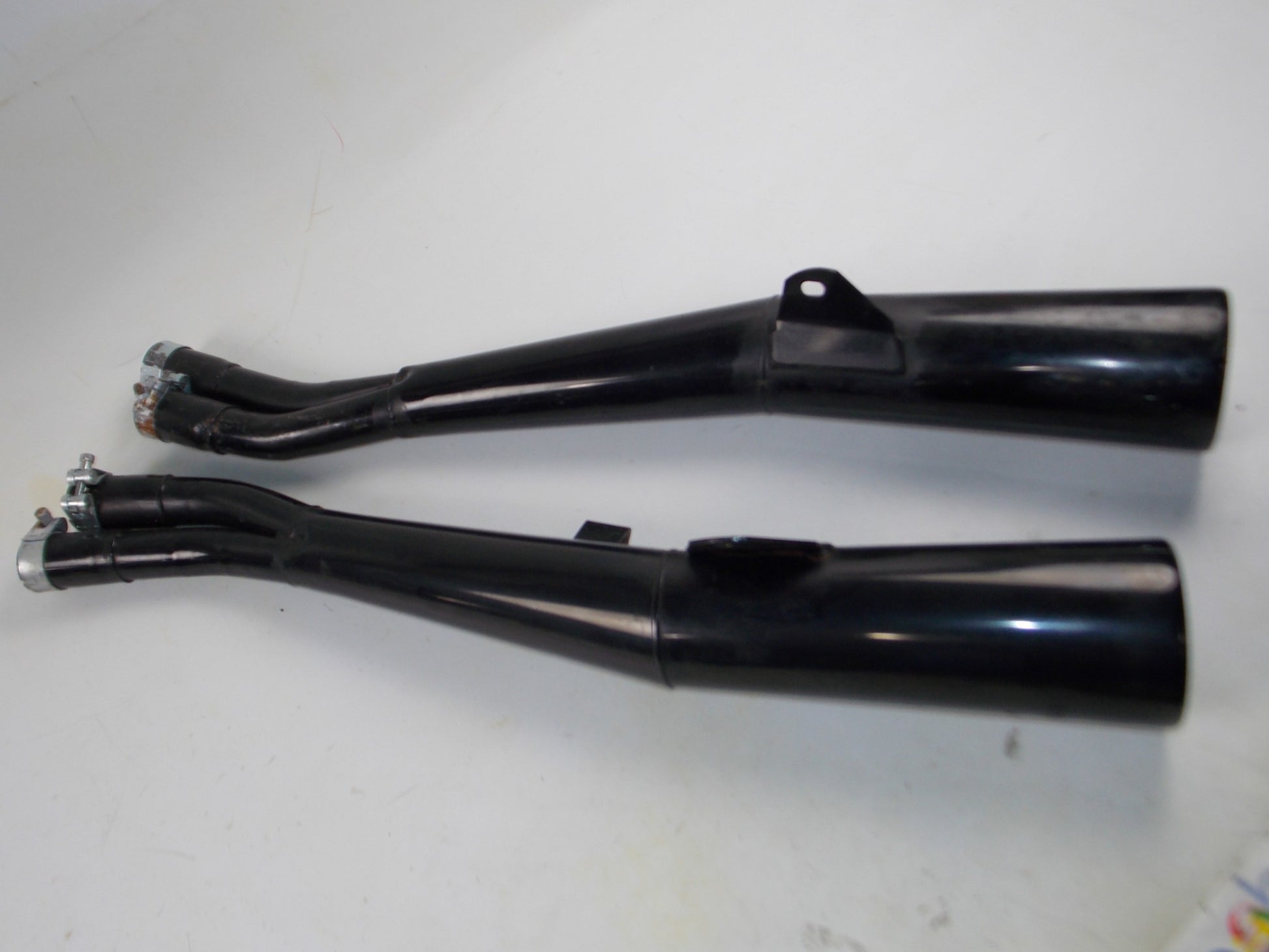 BUSSO 4 IN 2 EXHAUST PIPES MUFFLER BLACK SUZUKI GSX 1100 INLET D=41mm - MotoRaider