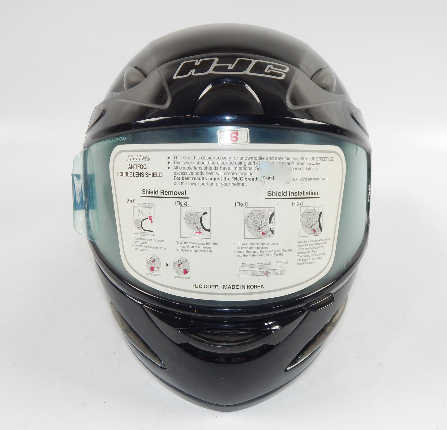 HJC CL-14 S MOTORCYCLES HELMET BLACK CLEAR SHIELD SIZE S ATV SNOWMOBILE QUAD - MotoRaider
