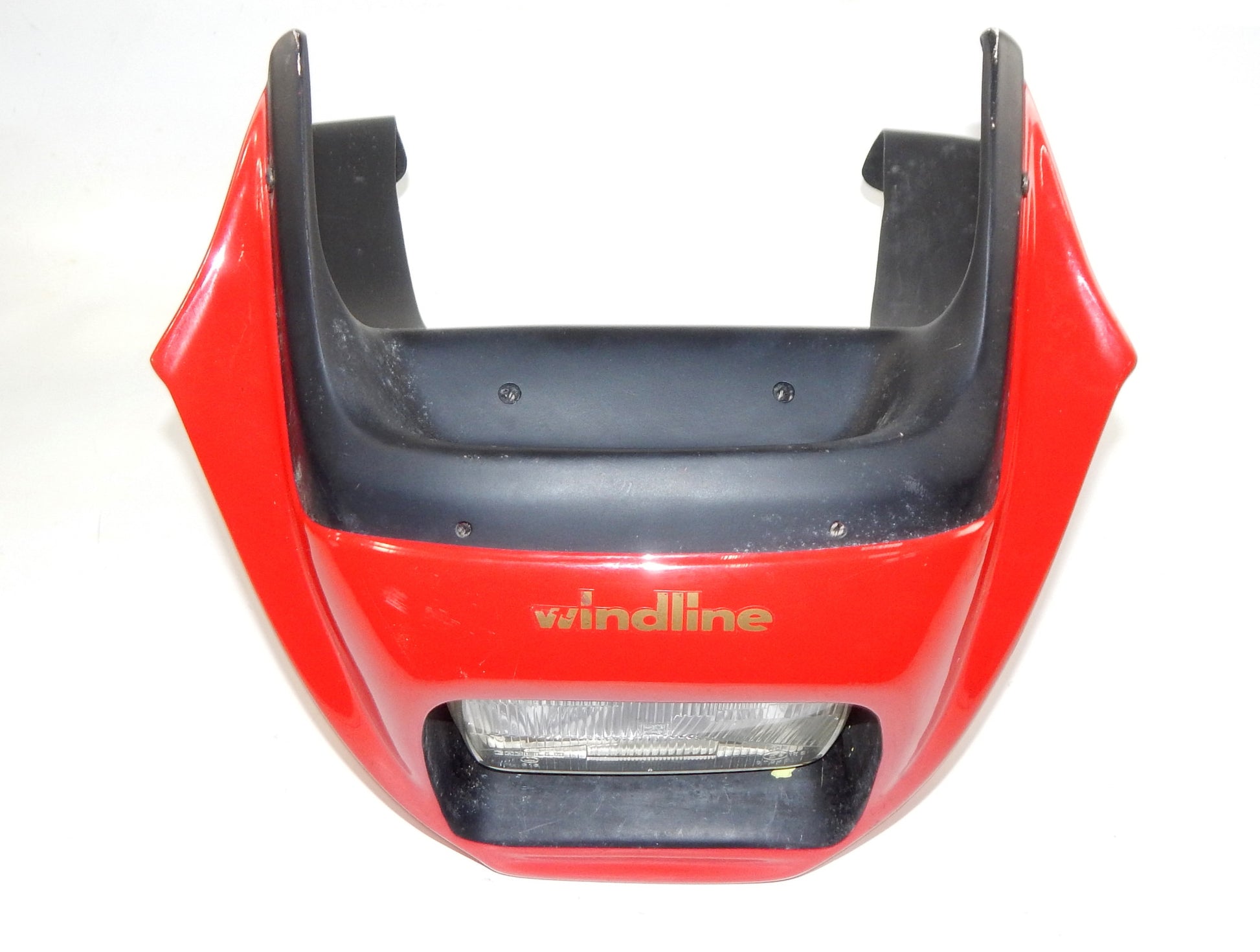 WINDLINE FIBERGLASS FAIRING COWLING+HEADLIGHT RED SUZUKI 27"x21" VINTAGE ITALY - MotoRaider