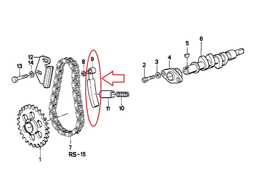 NOS OEM BMW 76-96 R100CS/GS/R/S/T R60/75/80 CAMSHAFT CHAIN TENSIONER 11311338185 - MotoRaider