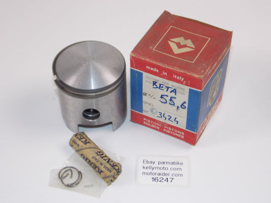 NOS ASSO WERKE 25-8600 BETA 3424 PISTON 55.6MM+14MM PIN+CIRCLIPS+RINGS 16247 - MotoRaider