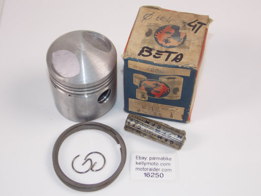 NOS ASSO WERKE 963 BETA 4T PISTON 60.4MM + 16MM PIN + CIRCLIPS + RINGS 16250 - MotoRaider