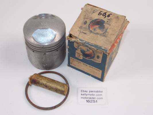 NOS ASSO WERKE 963 BETA 4T PISTON 60.6MM + 16MM PIN  + RINGS VINTAGE 16251 - MotoRaider