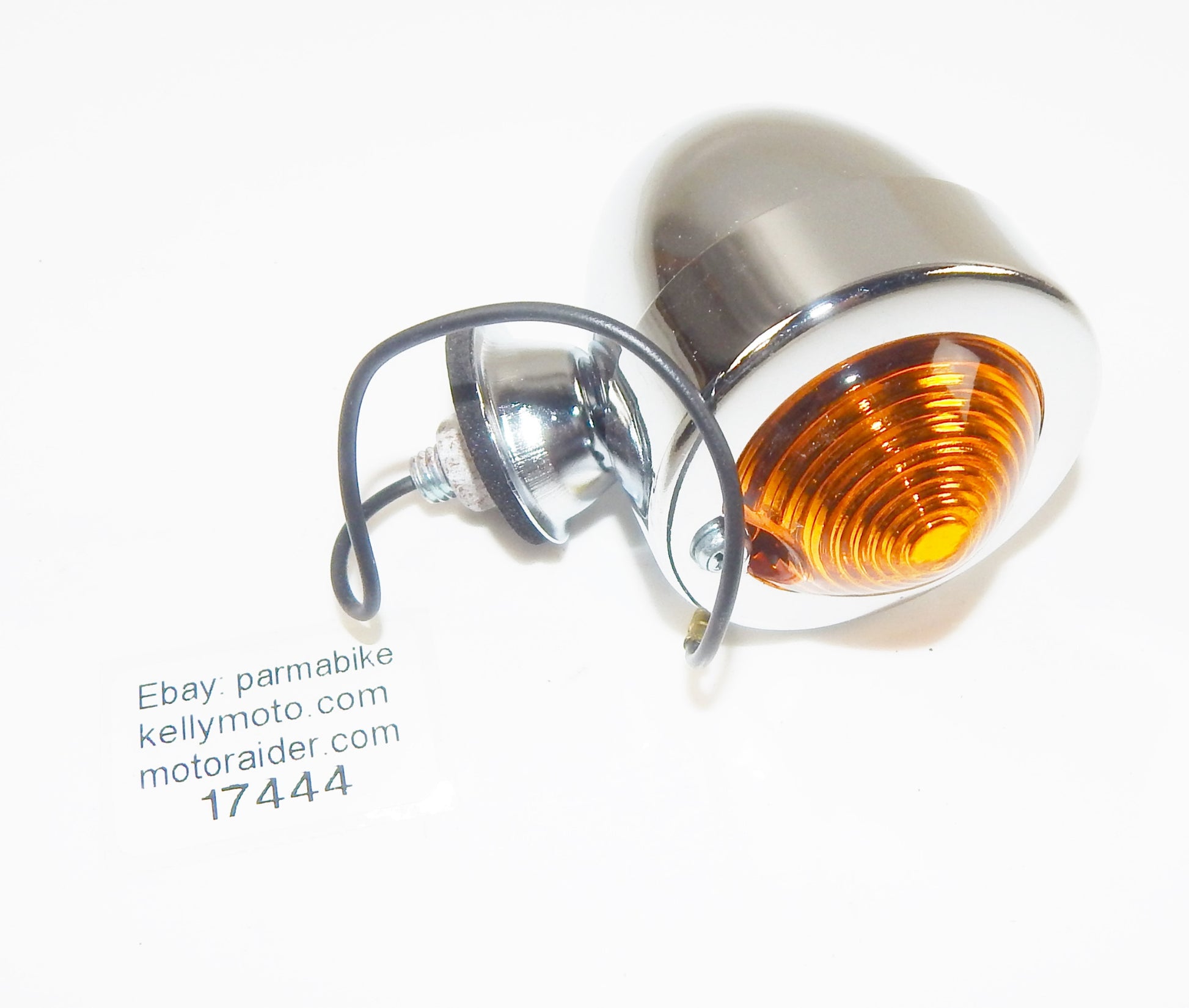 VINTAGE CUSTOM UNIVERSAL CHROME BULLET TURN SIGNAL BLINKER HARLEY CUSTOM CHOPPER - MotoRaider