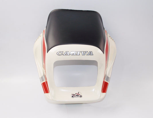 CAGIVA ALETTA ROSSA/ELEFANT 125 HEADLIGHT COVER FIBER GLASS WHITE PLATE COSMOTO - MotoRaider
