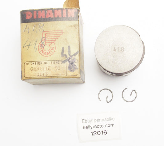 NOS ASSO WERKE PISTON + RINGS + CLIPS DIAMETER 41.8 mm GARELLI 50 cc GULP - MotoRaider