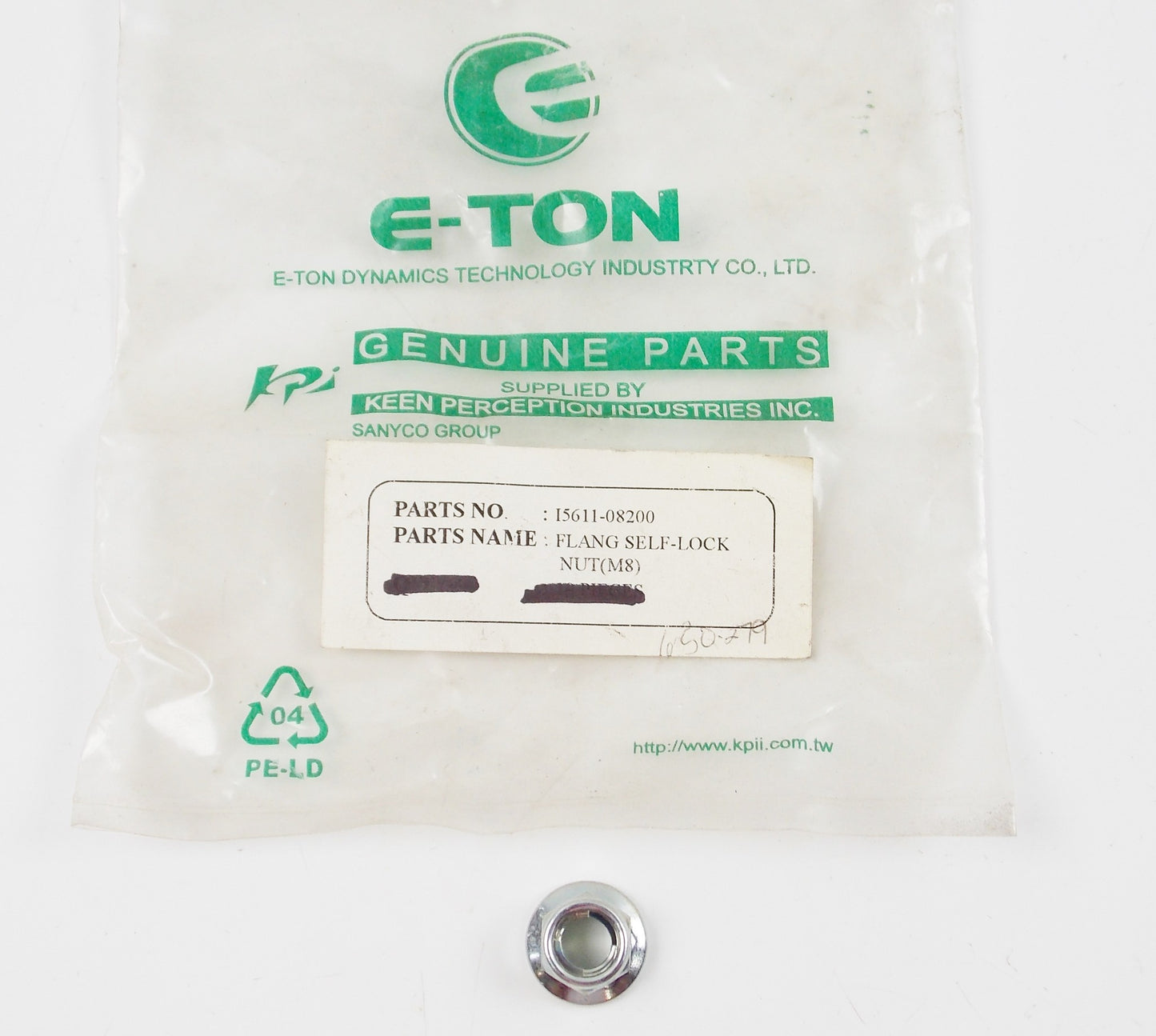 E-TON IMPULSE/THUNDER/VIPER/LIGHTNING/SIERRA SELF LOCK NUT M8 650279|15611-08200 - MotoRaider