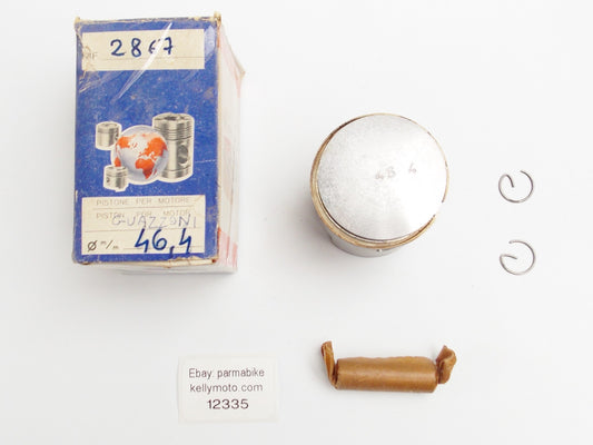 NOS ASSO WERKE 2867 PISTON  + PIN + RINGS + CLIPS 46.4 MM  GUAZZONI MOTOR ENGINE - MotoRaider