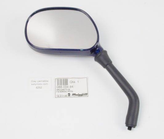 NOS OEM MALAGUTI F18 LEFT SIDE REAR VIEW MIRROR BLUE 088.034.84 | 08803484 - MotoRaider