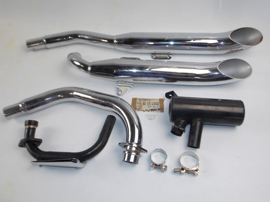 MACH CHROME EXHAUST MUFFLER FULL SYSTEM YAMAHA XV535 VIRAGO CHOPPER - MotoRaider