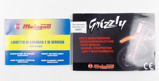 OEM MALAGUTI GRIZZLY 50 MOTOCROSS USER OWNER MANUAL + WARRANTY BOOK - MotoRaider