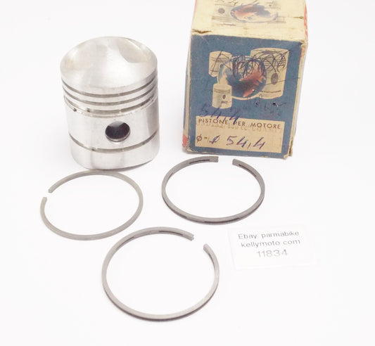 NOS ASSO WERKE PISTON+RINGS 55.4 mm F.B. MONDIAL 125 cc CHAMPION - MotoRaider