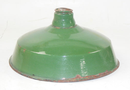 VINTAGE METAL SHOP LIGHT SHADES GREEN PORCELAIN ENAMEL D=14" GARAGE INDUSTRIAL G - MotoRaider