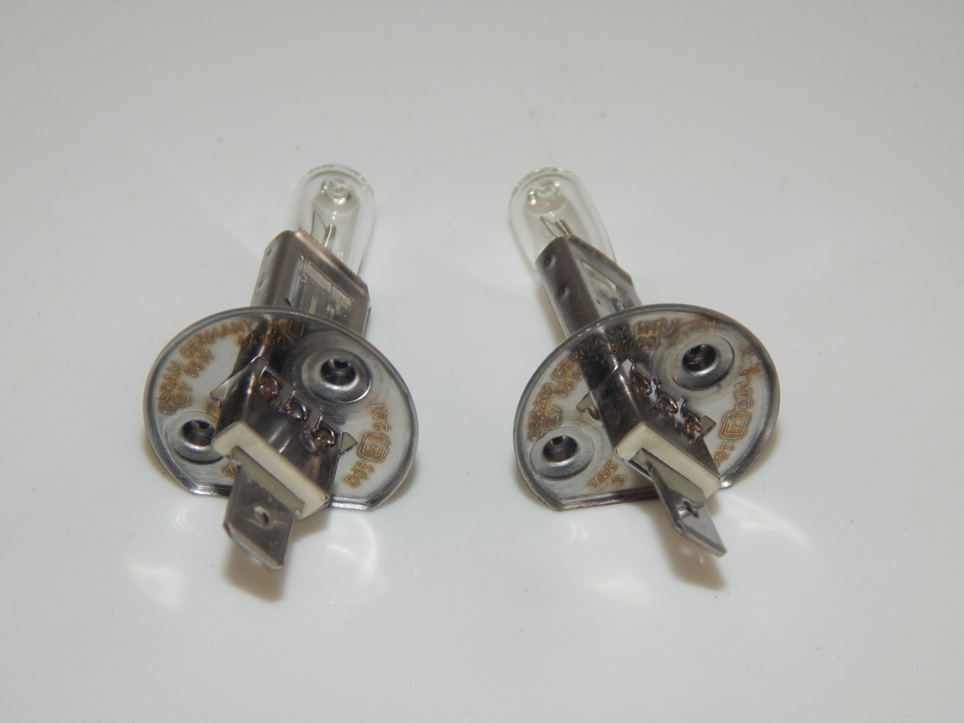 2 OSRAM H1 64150 HALOGEN HEADLIGHT BULB 12 VOLT 55W P14,5S MOTORCYCLE AUTOMOTIVE - MotoRaider