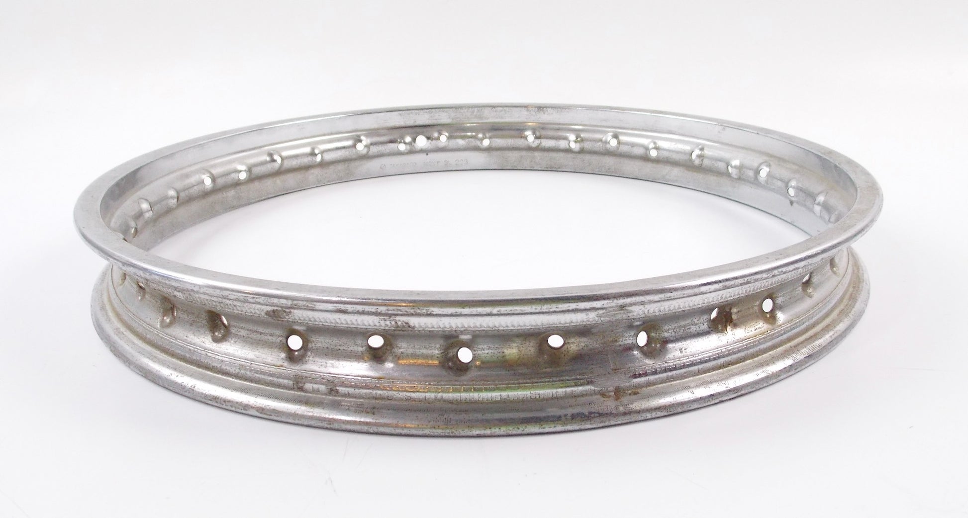 TAKASAGO CHROME STEEL WHEEL RIM 1.40x16 3L 203 36 SPOKES YAMAHA SUZUKI KAWASAKI - MotoRaider