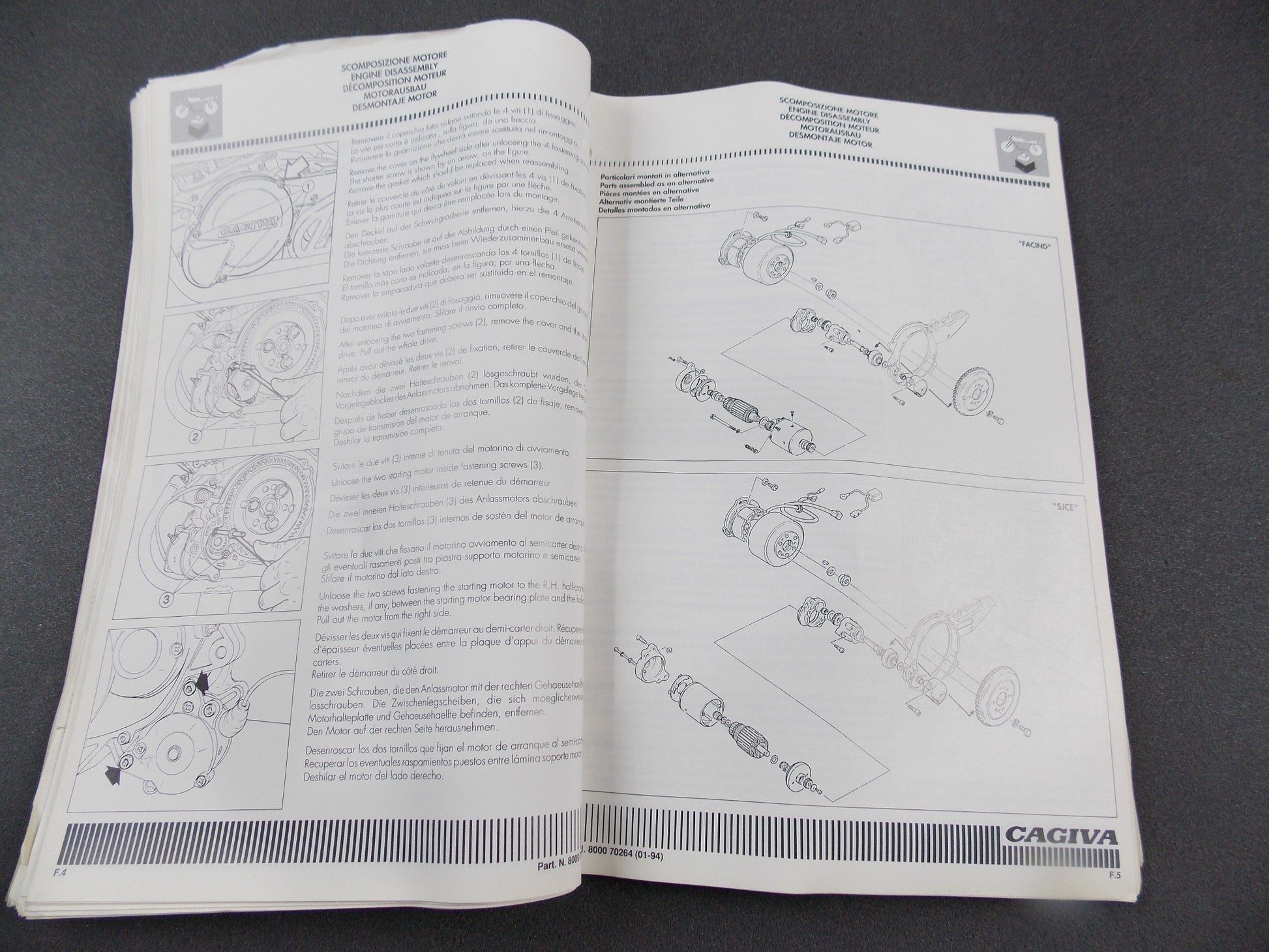 NOS OEM CAGIVA ROADSTER 521 WORKSHOP MANUAL SHOP BOOK 800070264 - MotoRaider