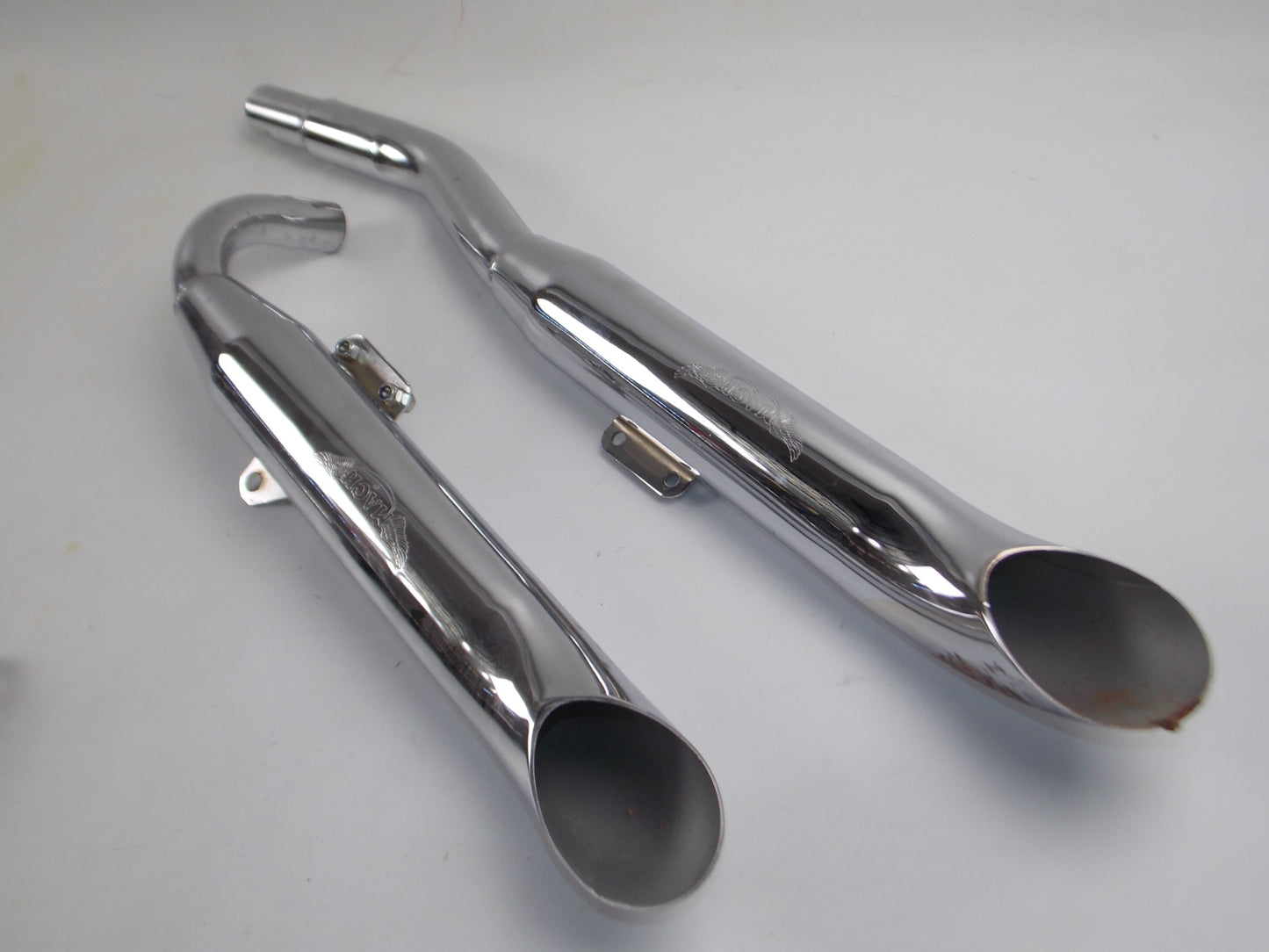 MACH CHROME EXHAUST MUFFLER FULL SYSTEM YAMAHA XV535 VIRAGO CHOPPER - MotoRaider