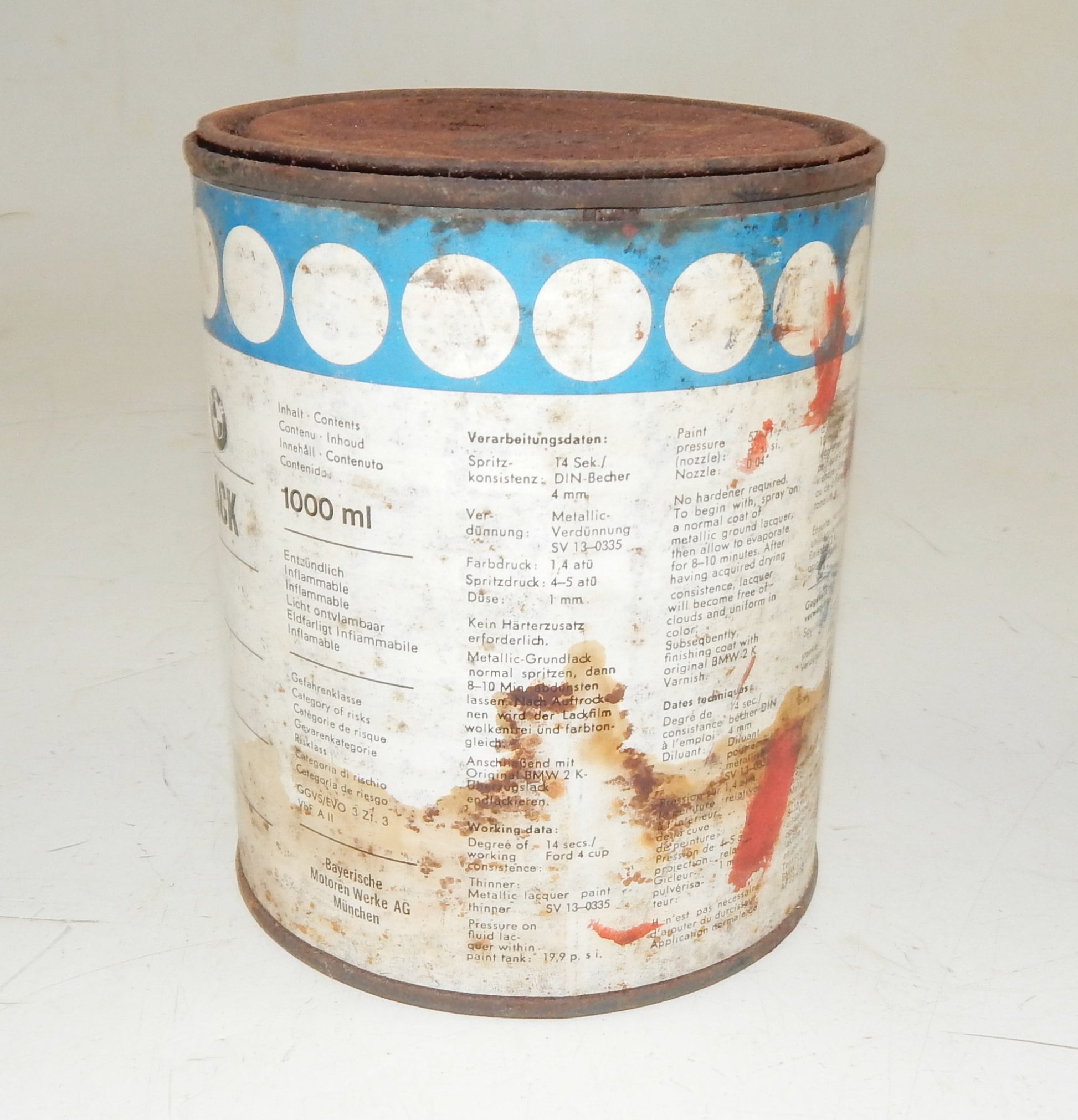 OEM BMW 1000ml SCUMBLE - EFFECT PAINT CAN FF 88-5100 553 DARK RED (Dunkelrot) - MotoRaider