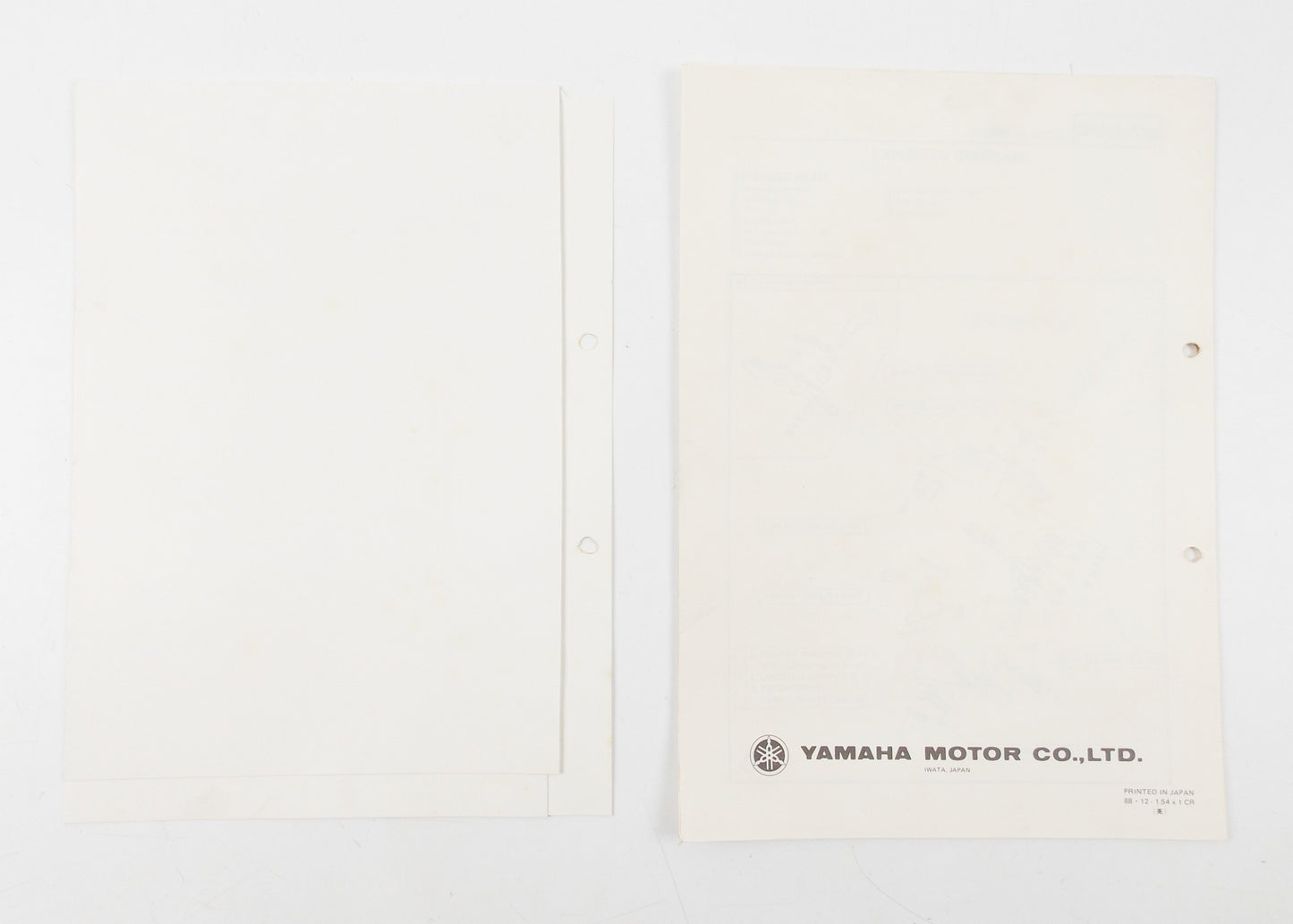 OEM 1989 YAMAHA XV535 SERVICE INFORMATION BOOKLET MANUAL 2YL-SE2 - MotoRaider