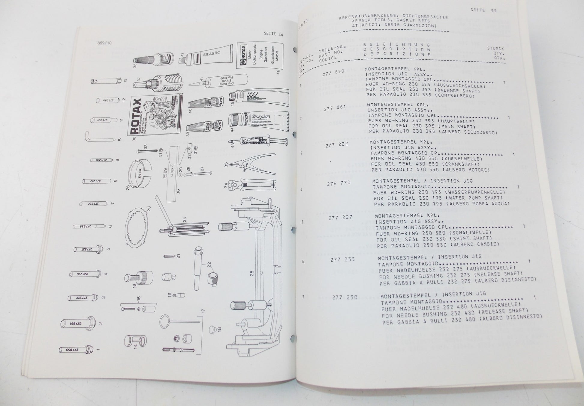 1994 APRILIA PEGASO 650 EDITION III ENGINE 655E ENDURO SPARE PARTS CATALOG BOOK - MotoRaider