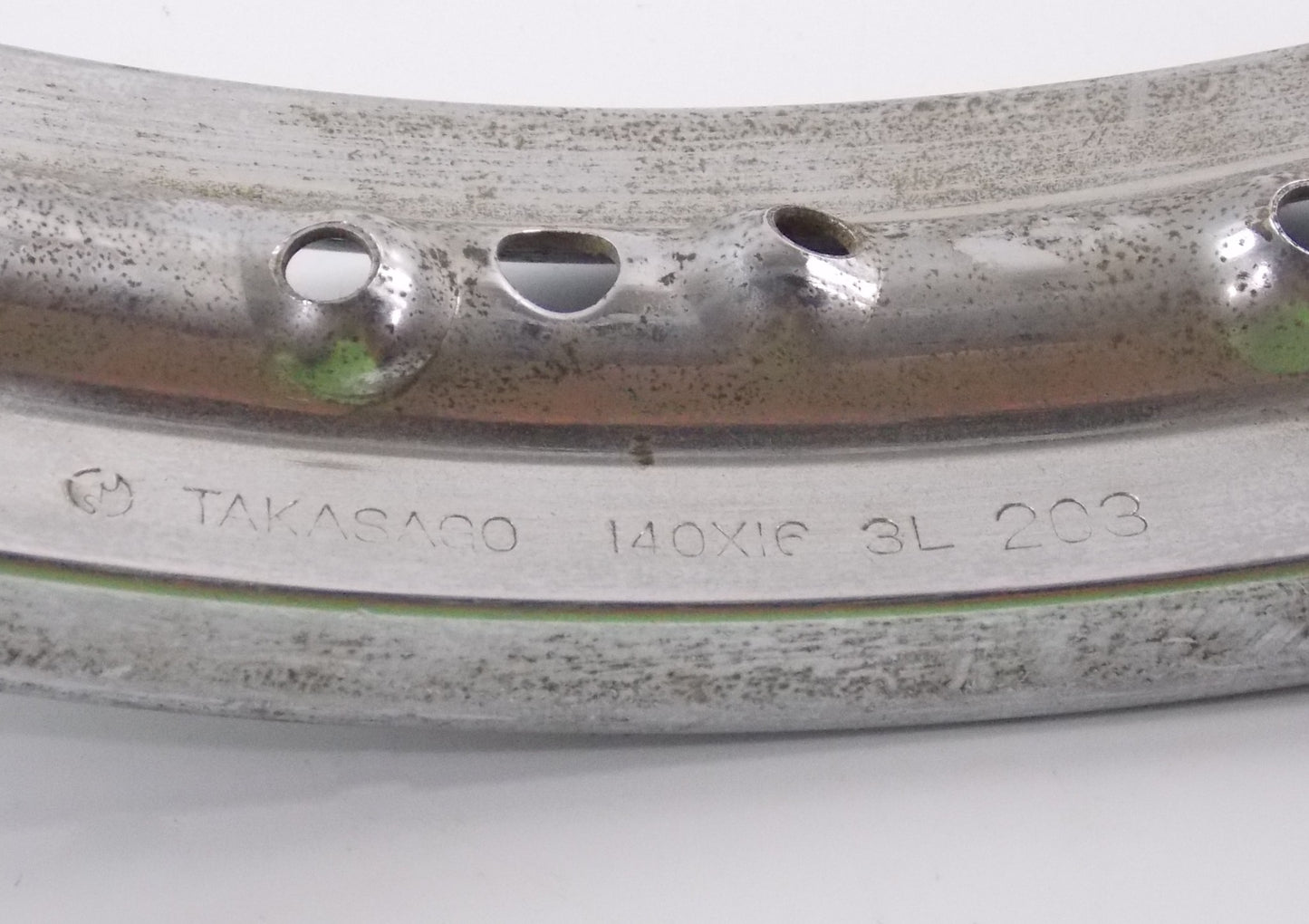 TAKASAGO CHROME STEEL WHEEL RIM 1.40x16 3L 203 36 SPOKES YAMAHA SUZUKI KAWASAKI - MotoRaider