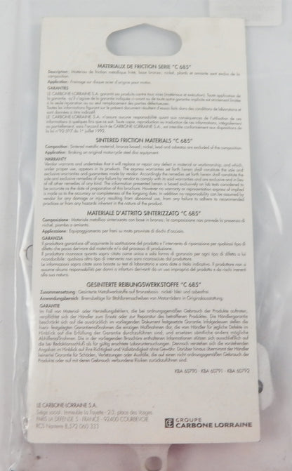 CARBONE HIGH PERFOMANCES SINTERED MOTORCYCLE BRAKE PADS 2919 SBK3 ROAD RACING - MotoRaider