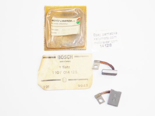 NOS OEM LAVERDA 750SF GT STARTER MOTOR BRUSH SET 72106992 | BOSCH 1107 014 125 - MotoRaider