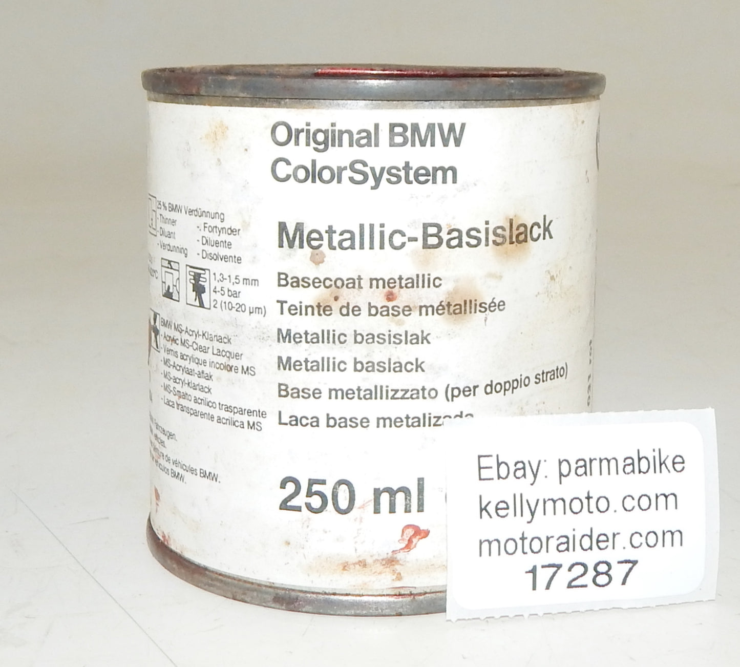 OEM BMW PAINT CAN 250ml BASECOAT METALLIC BMW 031 RED (Rot) 51919058251 - MotoRaider