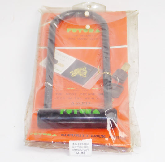 FUTURA MOTORCYCLES SCCOTER MOPED ANTITHEFT SECURITY PADLOCK A2002 L=14" W=5" - MotoRaider