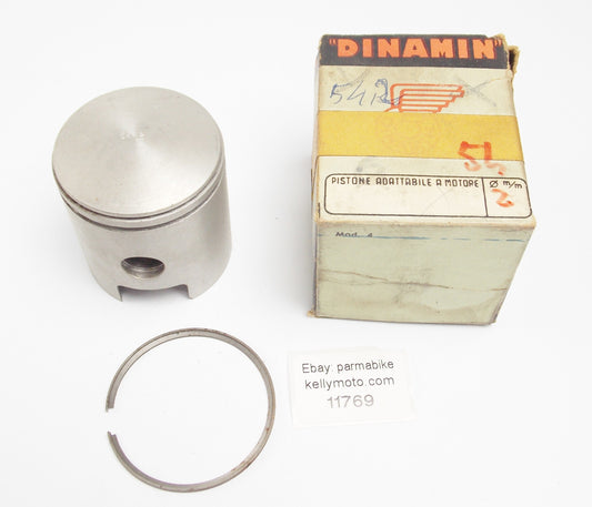 NOS DINAMIN PISTON + RING + 14mm PIN DIAMETER 54.2 mm MOTO MORINI 125 cc - MotoRaider