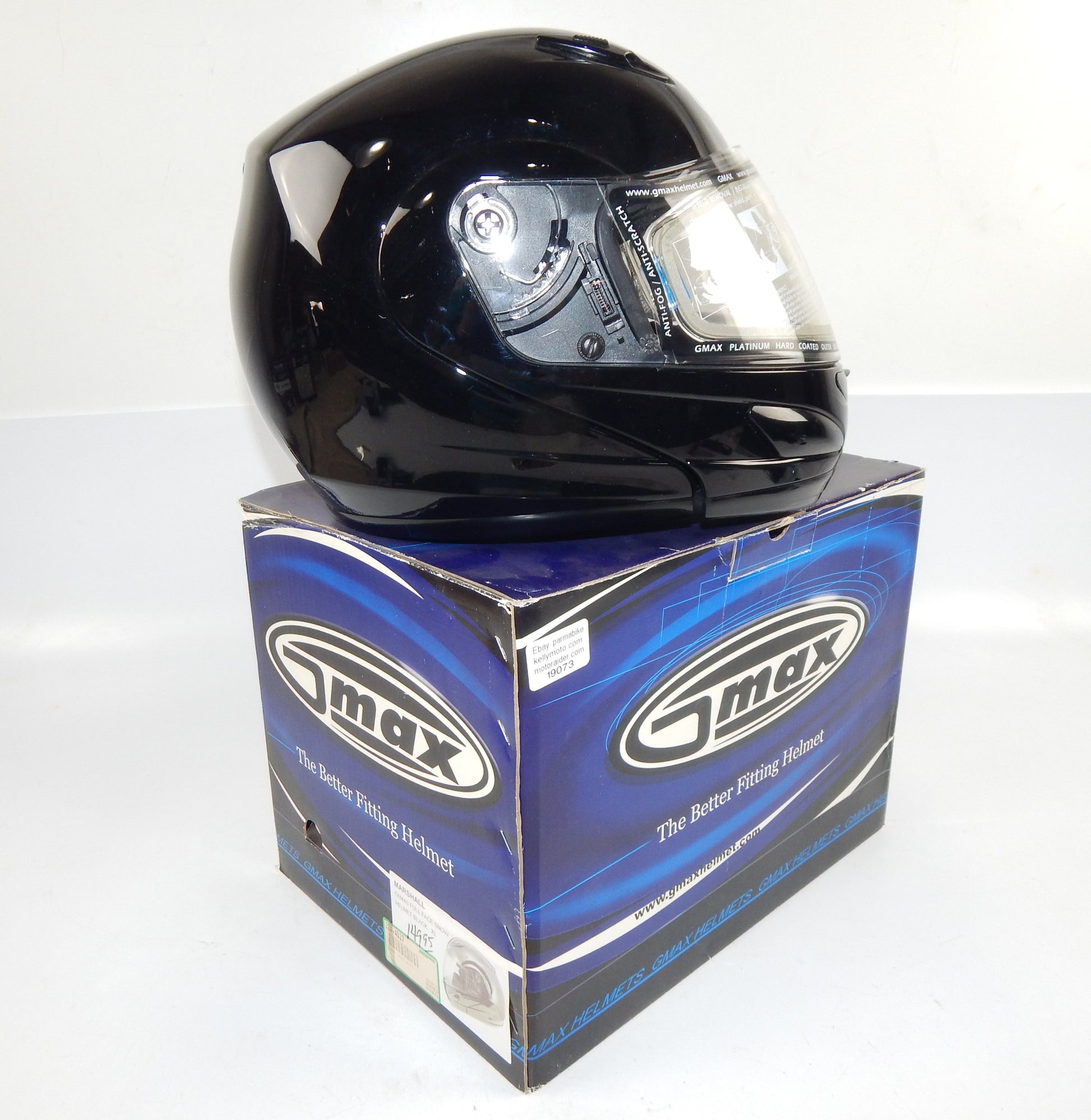 GMAX GM44S FULL FACE MODULAR HELMET BLACK SIZE XL MOTOTRCYCLE SNOWMOBILE ATV - MotoRaider