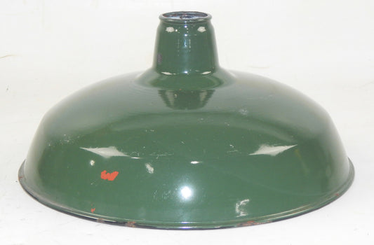 VINTAGE METAL SHOP LIGHT SHADES GREEN PORCELAIN ENAMEL D=14" GARAGE INDUSTRIAL H - MotoRaider