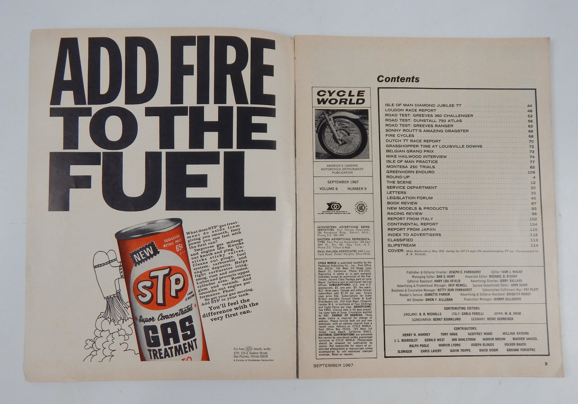 CYCLE WORD MAGAZINE 1967 ROAD TEST 360 GREEVES CHALLENGER 250 RANGER DUNSTALL - MotoRaider
