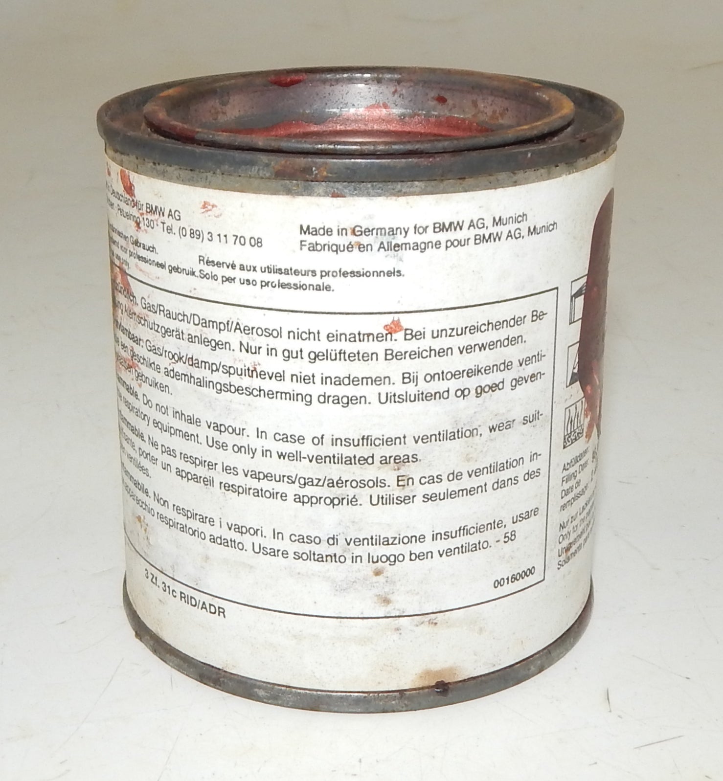 OEM BMW PAINT CAN 250ml BASECOAT METALLIC BMW 031 RED (Rot) 51919058251 - MotoRaider