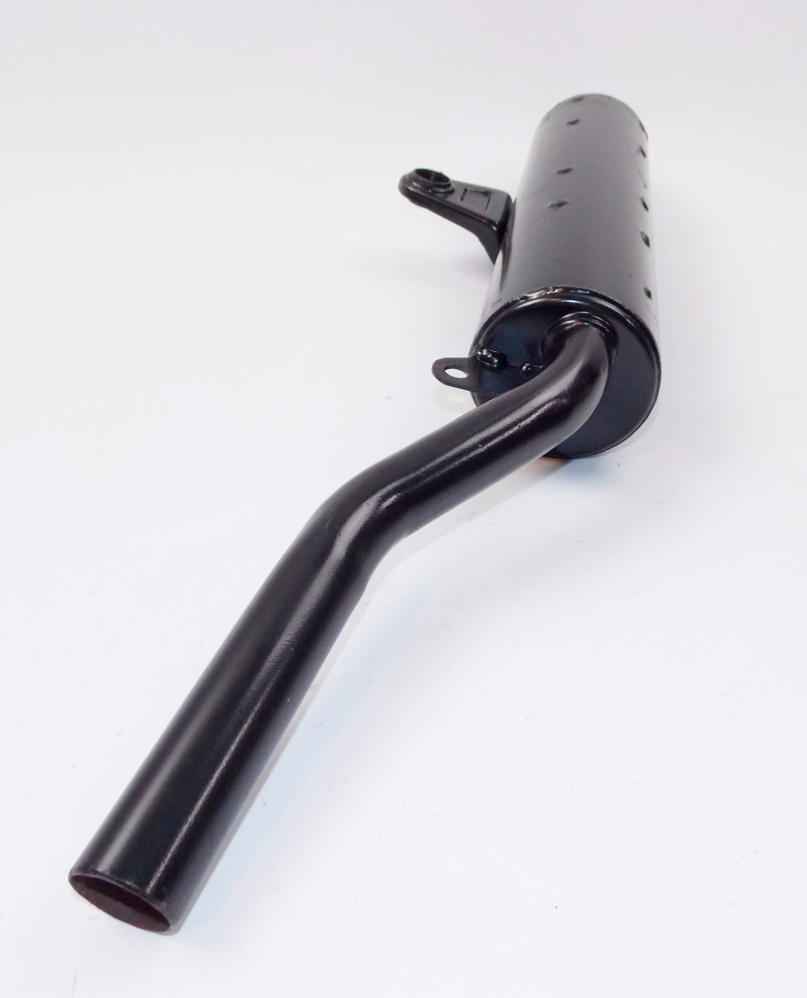 NOS OEM CAGIVA 1980's EXHAUST SILENCER PIPE MUFFLER 43195 | 800L47055 - MotoRaider