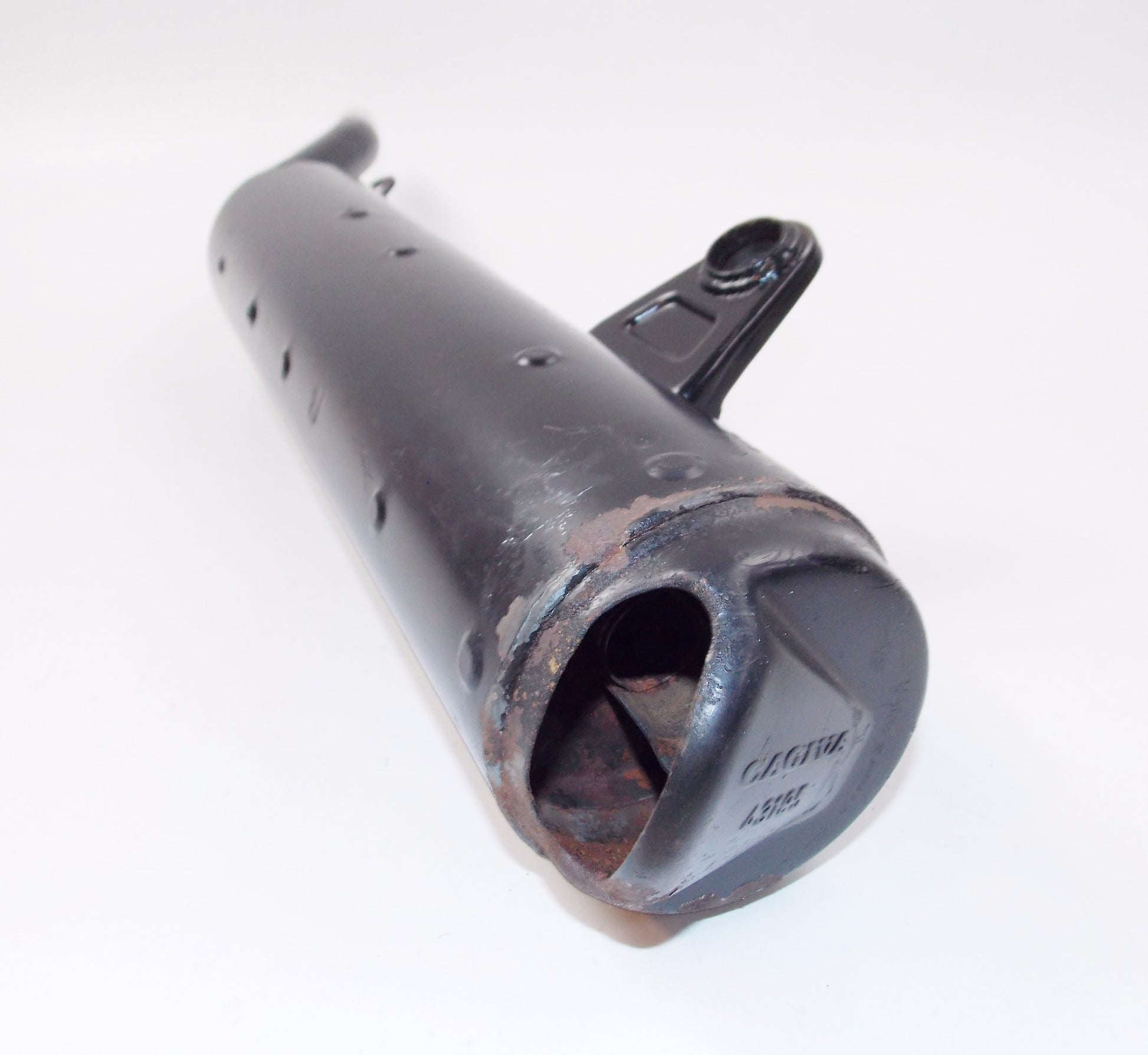 NOS OEM CAGIVA 1980's EXHAUST SILENCER PIPE MUFFLER 43195 | 800L47055 - MotoRaider