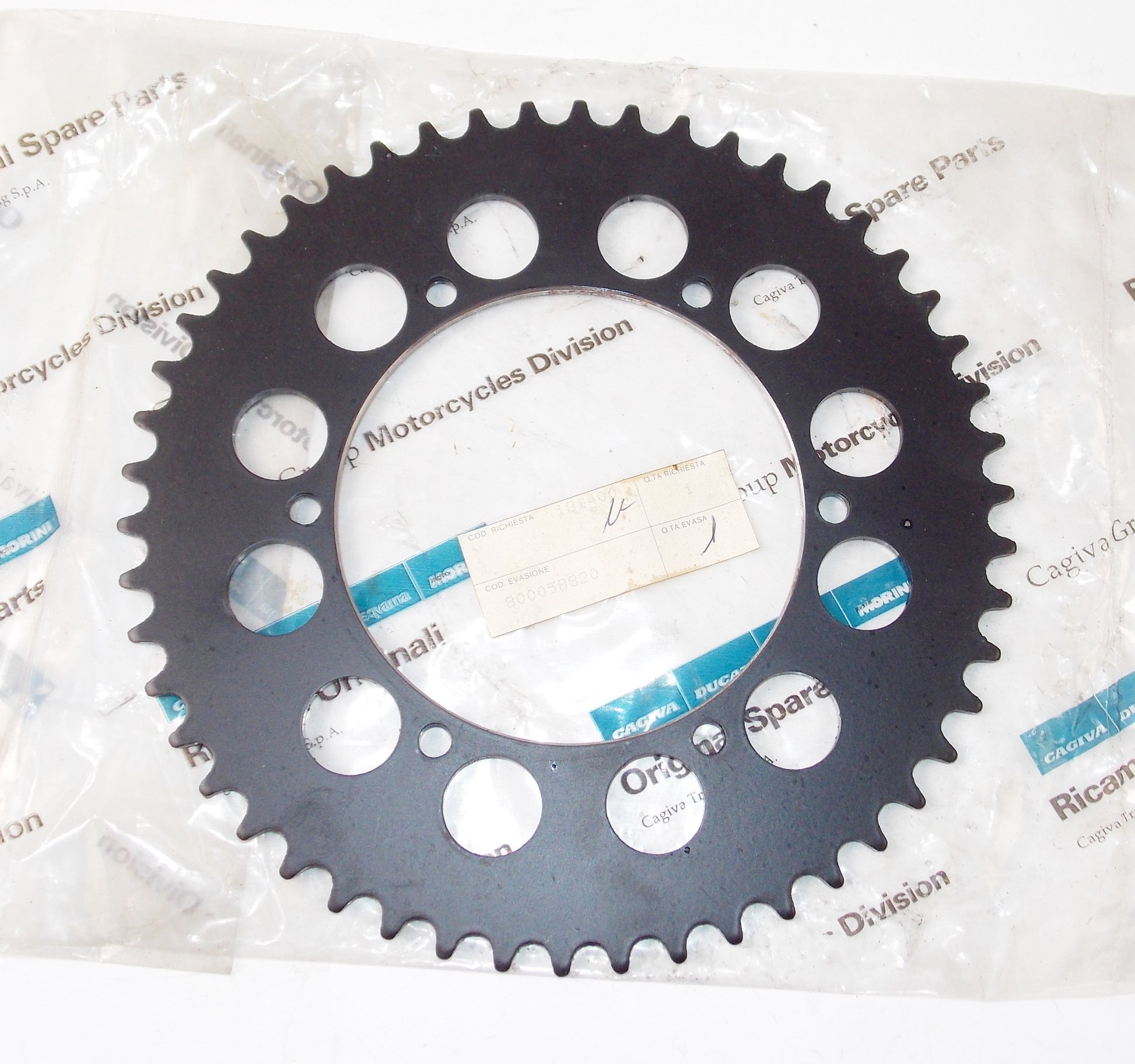 NOS OEM CAGIVA 1989 COCIS 50 REAR WHEEL SPROCKET T50 800058820 - MotoRaider