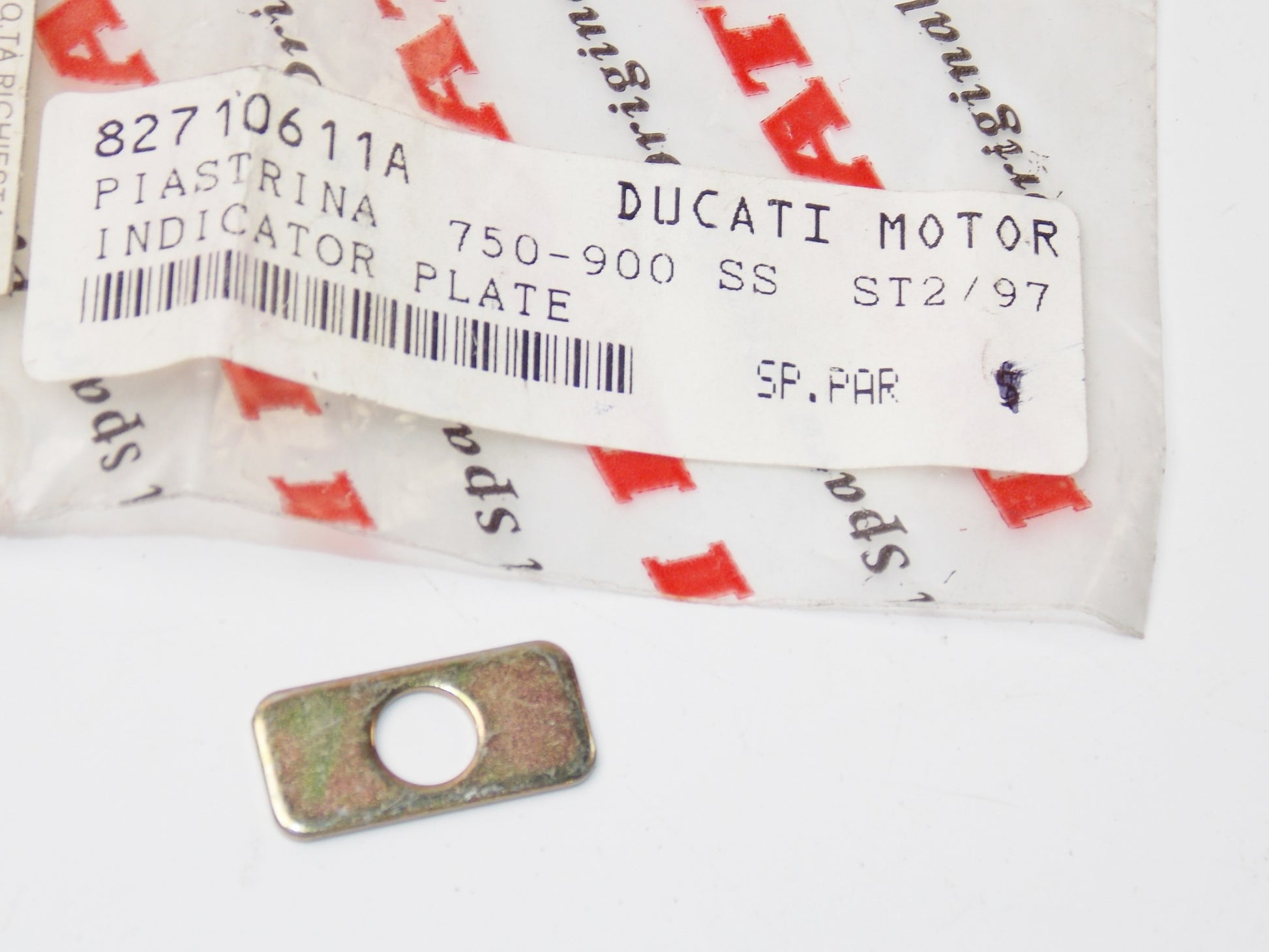 NOS OEM DUCATI 1997 750-900 SS/ST2 INDICATOR PLATE 82710611A - MotoRaider
