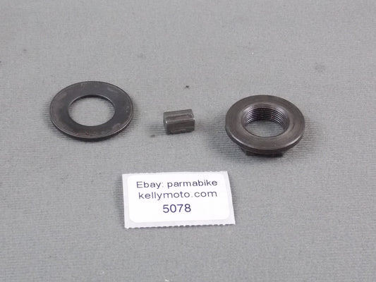 OEM YAMAHA 1976 YZ 400 ENGINE PRIMARY GEAR NUT KEY WASHER YZ400 MOTOR - MotoRaider