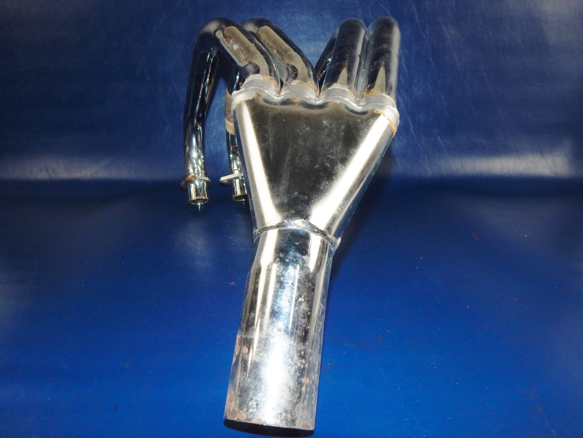 NOS MARVING CHROME 4 in 1 HEADER FRONT EXHAUST MUFFLER PIPE YAMAHA XJ900 Y47C - MotoRaider