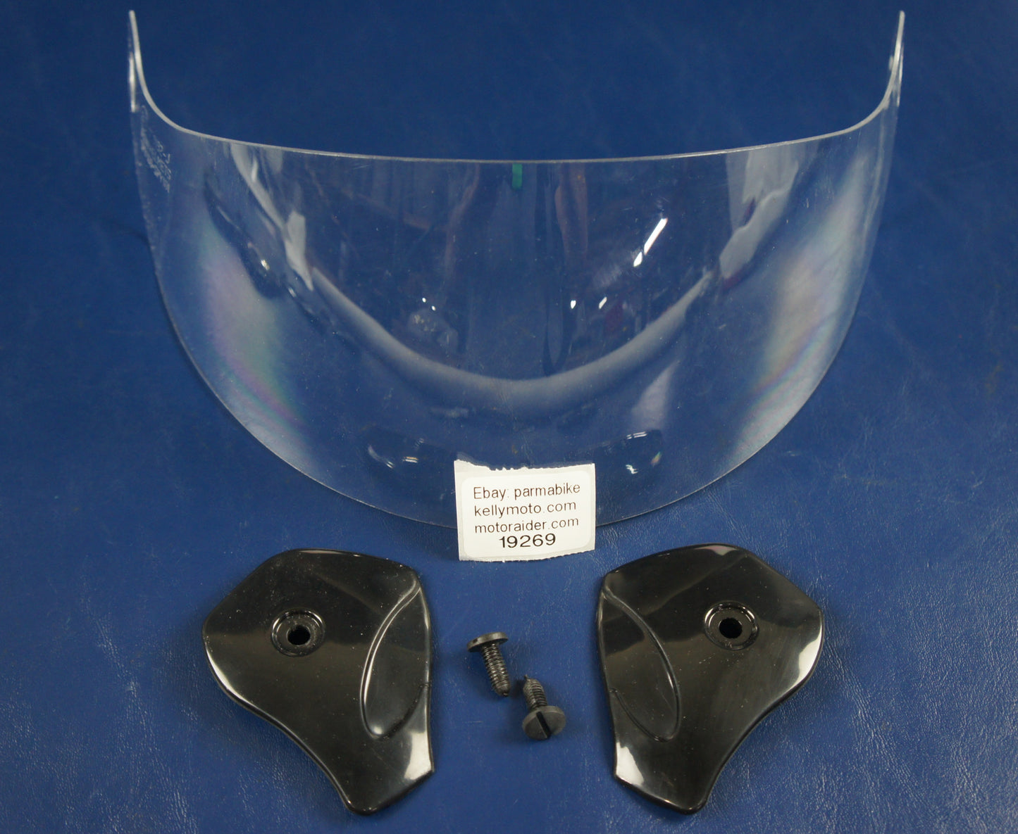 MOTORCYCLE HELMET OPEN FACE VISOR SCREEN SPIRIT CLEAR+SCREWS+COVER PLATE 050192 - MotoRaider